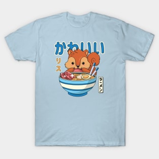 Kawaii Squirrel Enjoying Ramen T-Shirt